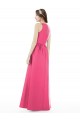 Keyhole Back Ruby Satin Jewel Neck Long Sleeveless Bridesmaid Dress Southampton