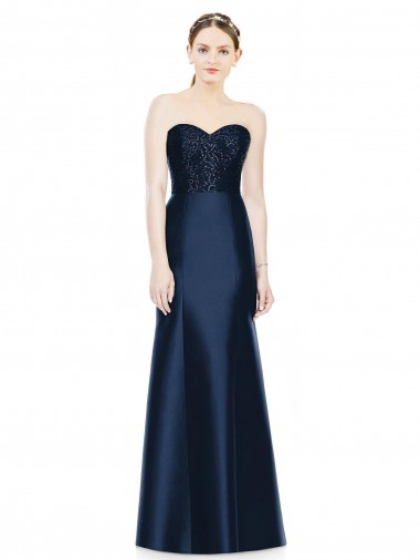 Satin Sweetheart Long Sleeveless Evening Dress / Bridesmaid Dress Southampton