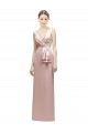 V-Back Satin V-Neck Long Sleeveless Bridesmaid Dress Southampton
