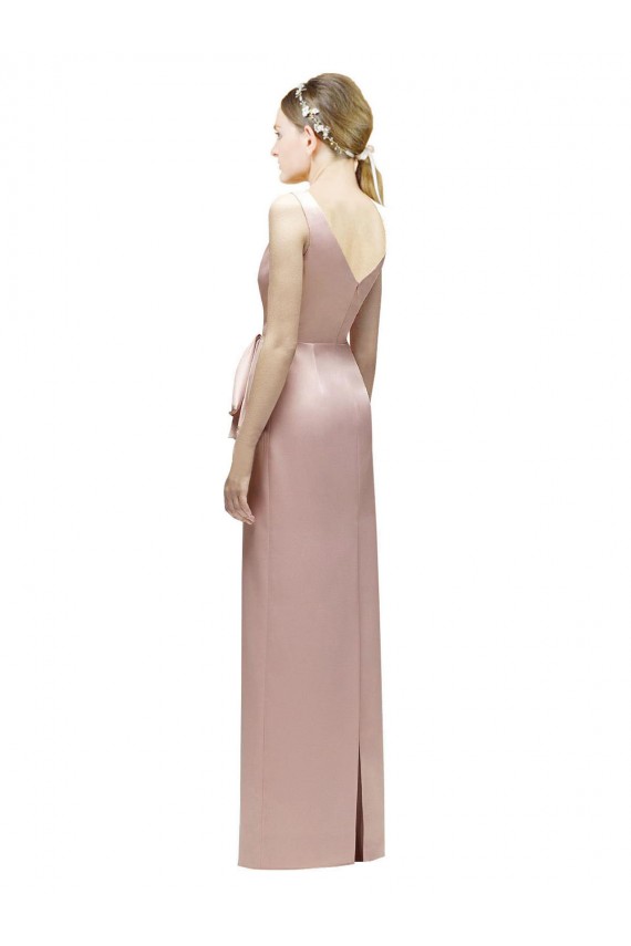 V-Back Satin V-Neck Long Sleeveless Bridesmaid Dress Southampton