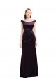 Satin Off the Shoulder Long Cap Sleeves Bridesmaid Dress Southampton