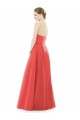 Firecracker Satin Jewel Neck Long Sleeveless Bridesmaid Dress Southampton