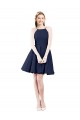 Open Back Satin Halter Neck Knee Length Sleeveless Bridesmaid Gown Southampton