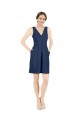Open Back Satin V-Neck Knee Length Sleeveless Evening Gown / Bridesmaid Dress Southampton