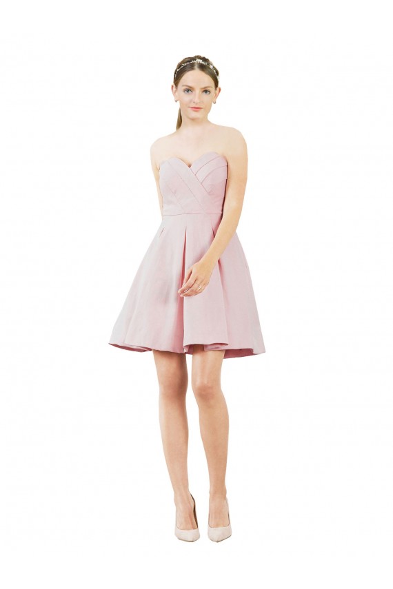 Satin Sweetheart Knee Length Sleeveless Evening Gown / Bridesmaid Dress Southampton