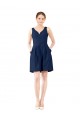 Satin V-Neck Knee Length Sleeveless Bridesmaid Gown Southampton
