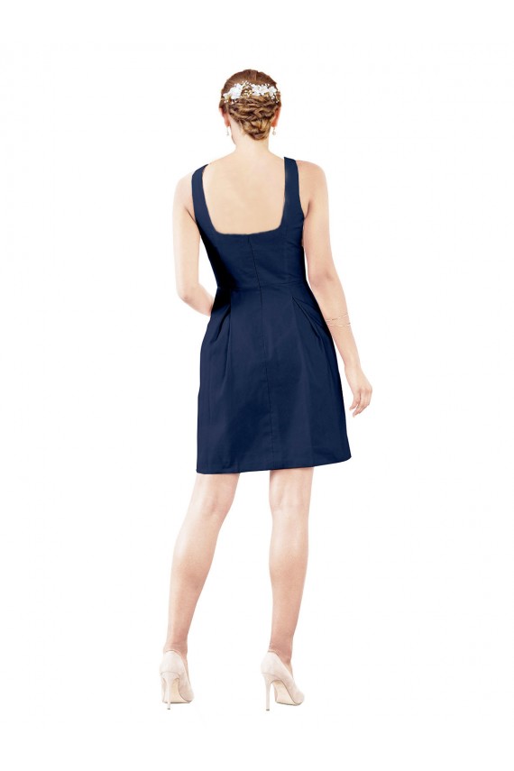 Satin V-Neck Knee Length Sleeveless Bridesmaid Gown Southampton
