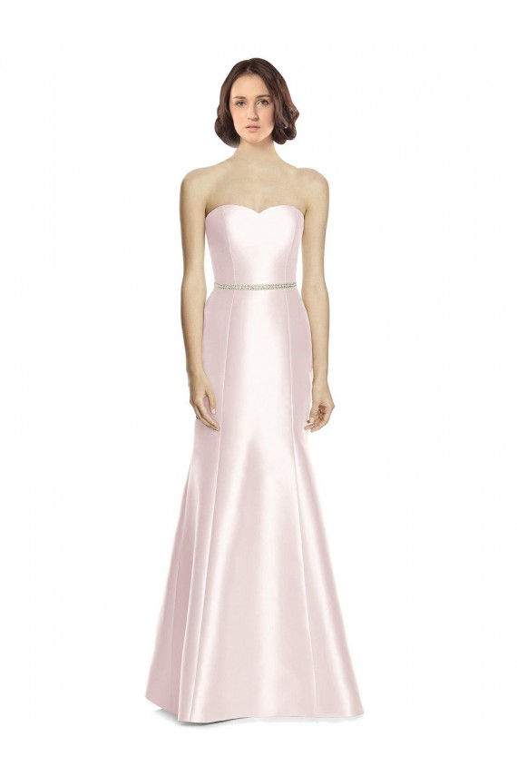 Pink Satin Sweetheart Long Sleeveless Bridesmaid Dress Southampton