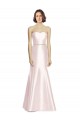 Pink Satin Sweetheart Long Sleeveless Bridesmaid Dress Southampton