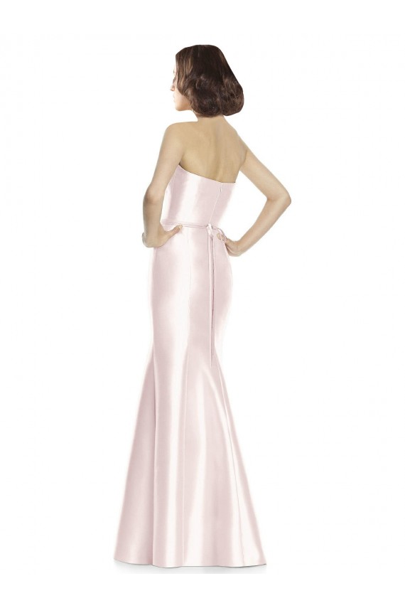 Pink Satin Sweetheart Long Sleeveless Bridesmaid Dress Southampton