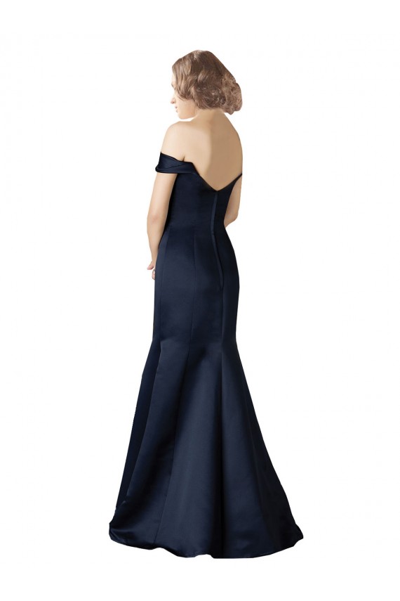 Satin Off the Shoulder Long Cap Sleeves Prom Dress / Bridesmaid Dress Southampton