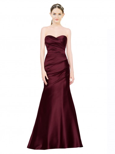 Low Back Satin Sweetheart Long Sleeveless Formal Evening Gown / Prom Dress / Bridesmaid Dress Southampton