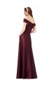 Satin Off the Shoulder Long Cap Sleeves Black Tie Evening Gown / Prom Dress / Bridesmaid Dress Southampton