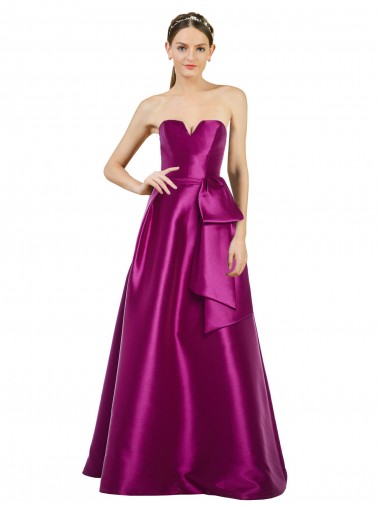 Satin V-Neck Long Sleeveless Prom Dress / Bridesmaid Dress Southampton