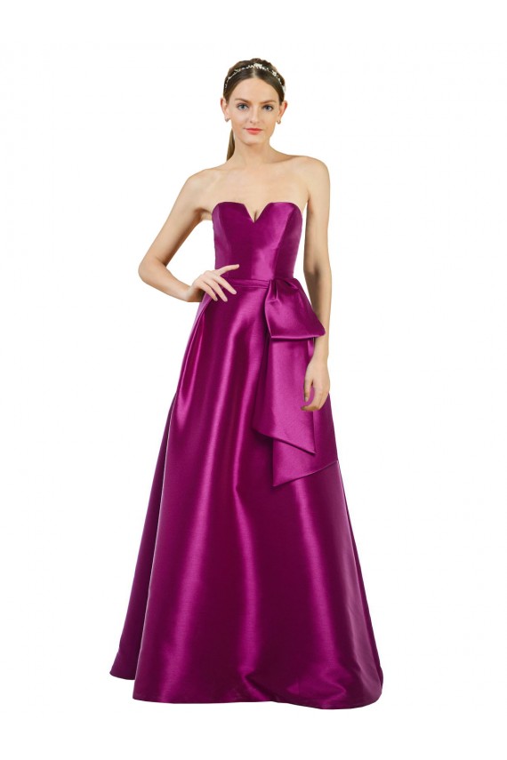 Satin V-Neck Long Sleeveless Prom Dress / Bridesmaid Dress Southampton