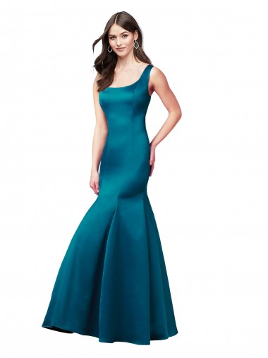 Satin Bateau Neck Long Sleeveless Prom Dress / Bridesmaid Dress Southampton