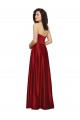 Dark Red Satin Strapless Long Sleeveless Prom Dress / Bridesmaid Dress Southampton