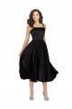 Satin Square Neck Knee Length Sleeveless Prom Dress / Bridesmaid Dress Southampton