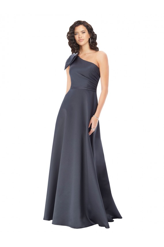 Satin One Shoulder Long Sleeveless Formal Evening Gown / Prom Dress / Bridesmaid Dress Southampton