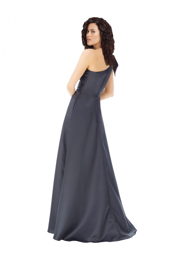 Satin One Shoulder Long Sleeveless Formal Evening Gown / Prom Dress / Bridesmaid Dress Southampton