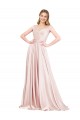 Pink Satin Off the Shoulder Long Sleeveless Formal Evening Gown / Prom Dress / Bridesmaid Dress Southampton