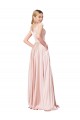 Pink Satin Off the Shoulder Long Sleeveless Formal Evening Gown / Prom Dress / Bridesmaid Dress Southampton