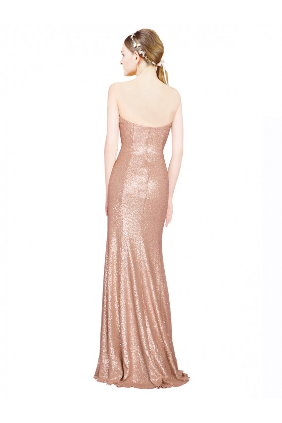 Low Back Sequin Sweetheart Long Sleeveless Formal Evening Gown / Prom Dress / Bridesmaid Dress Southampton