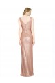 Rose Gold Sequin V-Neck Long Sleeveless Bridesmaid Dress / Evening Dress Southampton
