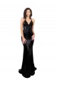 Open Back Sequin V-Neck Long Sleeveless Black Tie Evening Gown / Prom Dress / Bridesmaid Dress Southampton