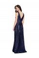V-Back Dark Navy Sequin V-Neck Long Sleeveless Formal Evening Gown / Prom Dress / Bridesmaid Dress Southampton