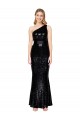 Black Sequin One Shoulder Long Sleeveless Formal Evening Gown / Prom Dress / Bridesmaid Dress Southampton