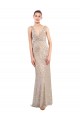 V-Back Silver Sequin & Sparkling Sequin V-Neck Long Sleeveless Formal Evening Gown / Prom Dress / Bridesmaid Dress Southampton
