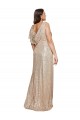 Sequin V-Neck Long Sleeveless Black Tie Plus Size Evening Gown / Prom Dress / Bridesmaid Dress Southampton