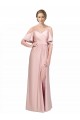 Low Back Silk like Satin Off the Shoulder Long Cold Shoulder Formal Evening Gown / Prom Dress / Bridesmaid Dress Southampton