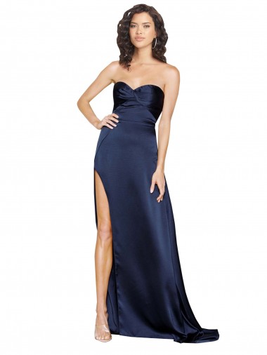 Low Back Silk like Satin Sweetheart Long Sleeveless Formal Evening Gown / Prom Dress / Bridesmaid Dress Southampton