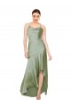 Open Back Silk like Satin Cowl Neck Long Sleeveless High Low Evening Gown / Prom Dress / Bridesmaid Dress Southampton
