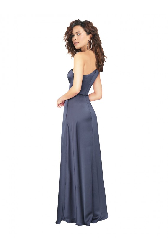 Dusk Silk like Satin One Shoulder Long Sleeveless Formal Evening Gown / Prom Dress / Bridesmaid Dress Southampton