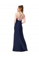 Open Back Silk like Satin High Neck Long Sleeveless Formal Evening Gown / Prom Dress / Bridesmaid Dress Southampton