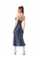 Open Back Silk like Satin Cowl Neck Midi Length Sleeveless High Low Evening Gown / Prom Dress / Bridesmaid Dress Southampton