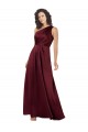 Burgundy Silk like Satin One Shoulder Long Sleeveless Formal Evening Gown / Prom Dress / Bridesmaid Dress Southampton