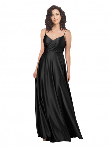 Low Back Silk like Satin V-Neck Long Sleeveless Formal Dress / Bridesmaid Dress Southampton