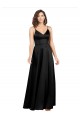 V-Back A-Line Silk like Satin V-Neck Long Sleeveless Formal Evening Gown / Prom Dress / Bridesmaid Dress Southampton