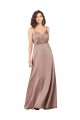 Silk like Satin V-Neck Long Sleeveless Formal Evening Gown / Bridesmaid Dress Southampton