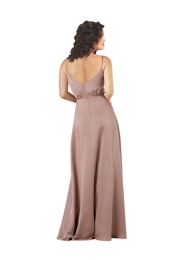 Silk like Satin V-Neck Long Sleeveless Formal Evening Gown / Bridesmaid Dress Southampton