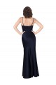 Silk like Satin Cowl Neck Long Sleeveless Black Tie Evening Gown / Prom Dress / Bridesmaid Dress Southampton
