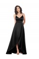 V-Back Silk like Satin V-Neck Long Sleeveless High Low Evening Gown / Prom Dress / Bridesmaid Dress Southampton