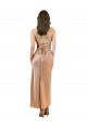 Open Back Rose Gold Silk like Satin Cowl Neck Midi Length Sleeveless Formal Evening Gown / Prom Dress / Bridesmaid Dress Southampton