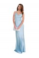 Open Back Light Sky Blue Silk like Satin Cowl Neck Long Sleeveless Formal Evening Gown / Prom Dress / Bridesmaid Dress Southampton