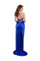Open Back Royal Blue Silk like Satin Cowl Neck Long Sleeveless Formal Evening Gown / Prom Dress / Bridesmaid Dress Southampton