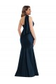 Dark Navy Silk like Satin One Shoulder Long Sleeveless Formal Plus Size Evening Gown / Prom Dress / Bridesmaid Dress Southampton